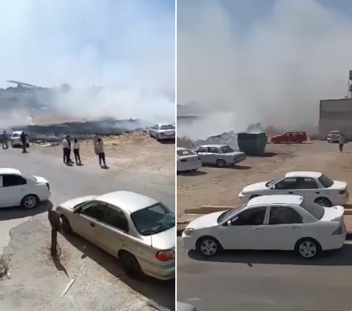 بالفيديو .. الدفاع المدني يتعامل مع حريق بمحيط مجمع سفريات عمان الجديد في اربد