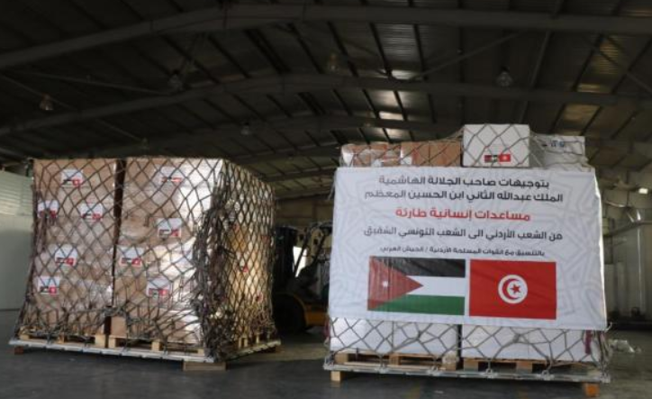 بتوجيهات ملكية .. الخيرية الهاشمية ترسل طائرة مساعدات انسانية الى تونس