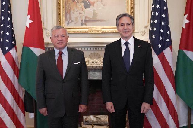 King meets US secretary of state, commends USJordan understanding on regional challenges