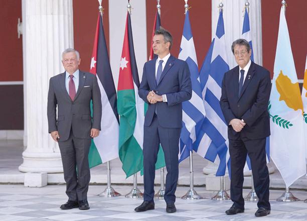 King, Cyprus president, Greece PM hold trilateral summit in Athens