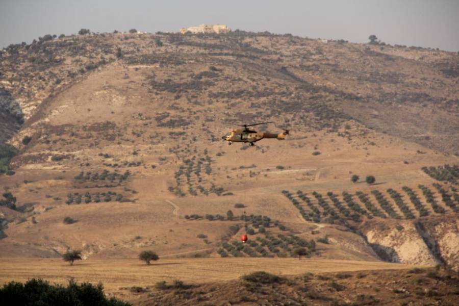 الدفاع المدني يخمد حريقاً لأعشاب جافة وأشجار حرجية وقصيب في محافظة إربد.. صور