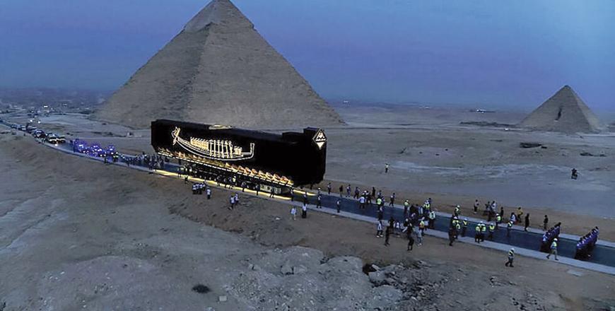 Ancient pharaonic boat taken to Egypt’s grand new museum