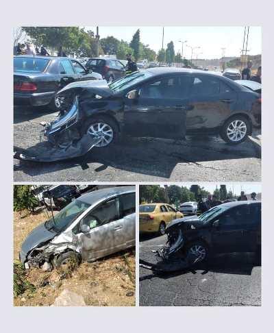 حادث سير بين 3 مركبات عى شارع الأردن