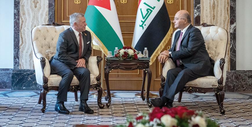 King meets Iraq president, commends successful hosting of Baghdad conference