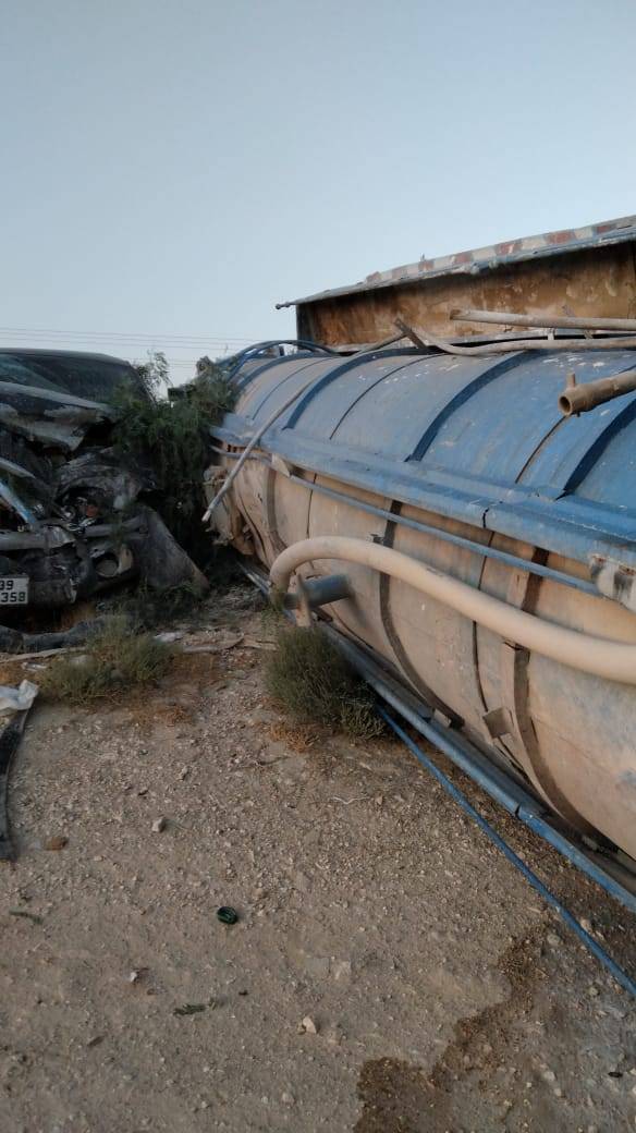 انقلاب صهريج  على مثلث النقيرة بلواء الموقر