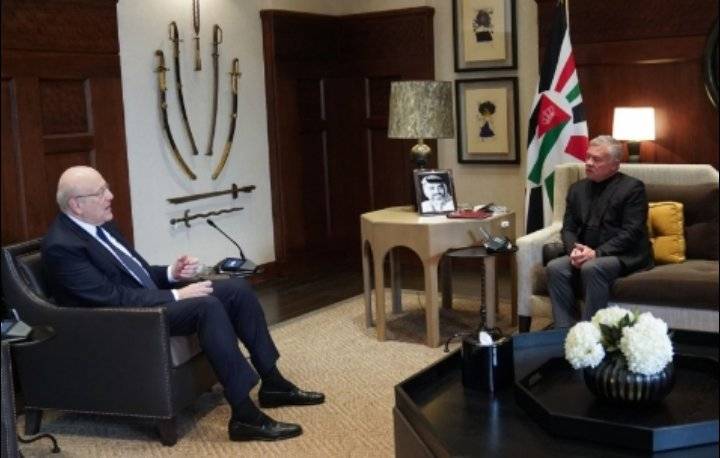 الملك يستقبل رئيس الوزراء اللبناني نجيب ميقاتي