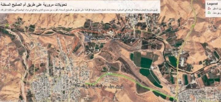 الاشغال تعلن عن تحويلات مرورية في منطقة ام صليح باتجاة منطقة السخنة