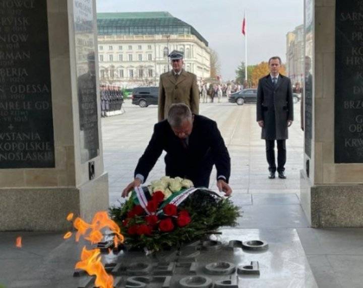 الملك يزور نصب الجندي المجهول في بولندا_ صور