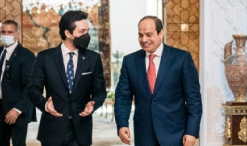 السيسي يغرد الأمير الحسين  حل ضيفاً عزيزاً على مصر للمرة الأولى...