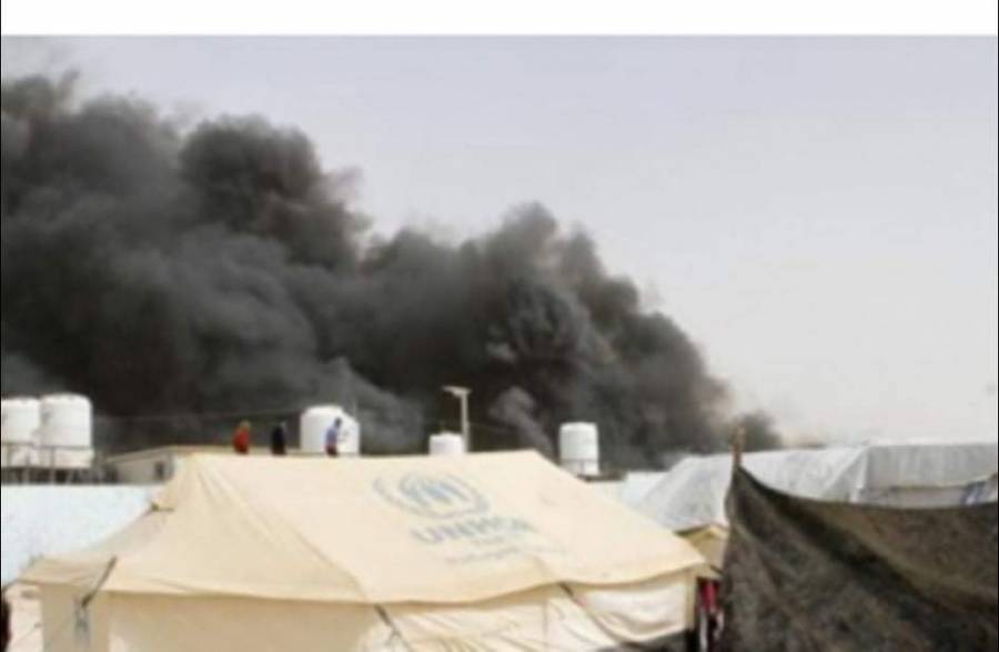 وفاة طفلين من جنسية آسيوية إثر حريق خيمتين في منطقة القسطل