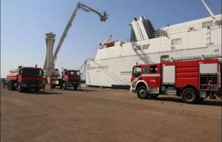 تمرين للتعامل مع حرائق السفن بالعقبة