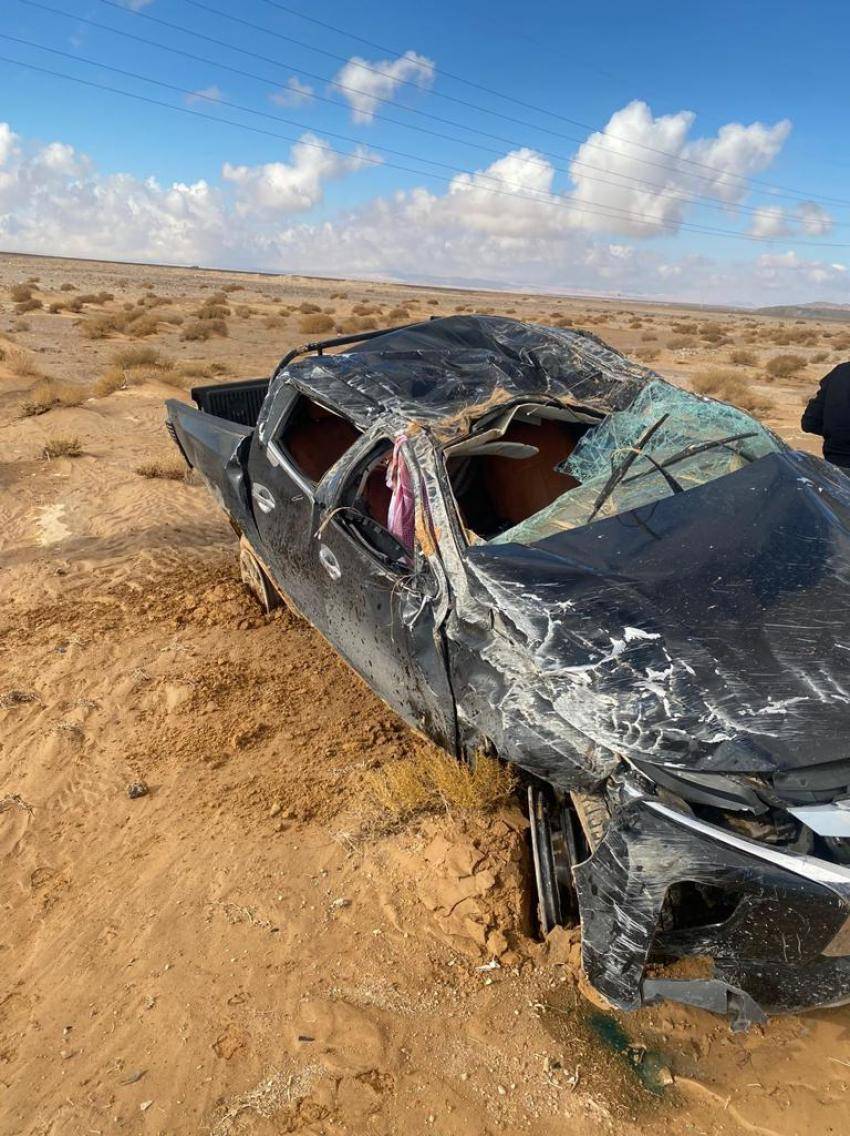 إصابة أثر تدهور مركبة على الصحراوي