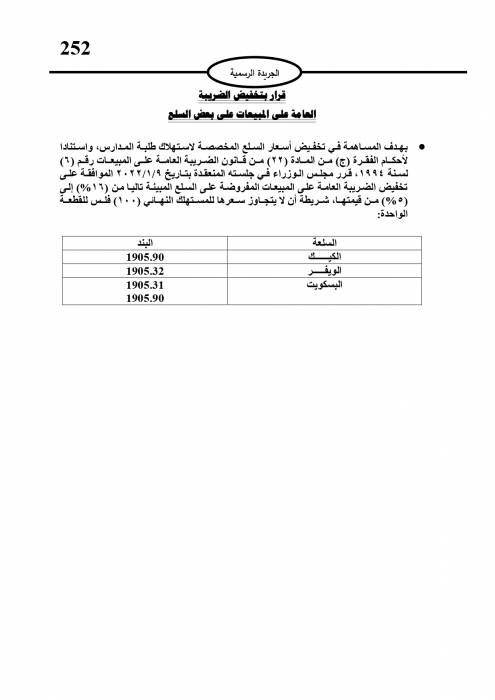 تخفيض الضريبة لسلع مخصصة لطلبة المدارس (أسماء)