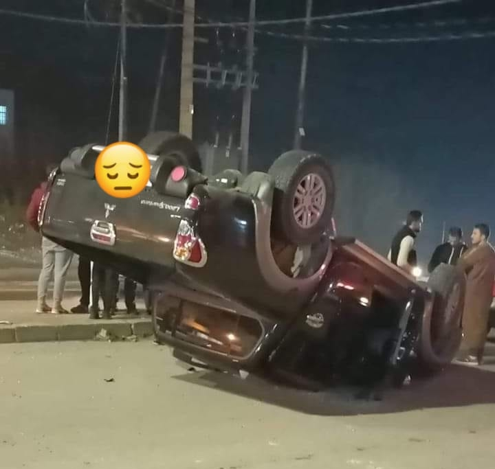الانجماد يتسبب بانقلاب مركبة على طريق اربد عجلون