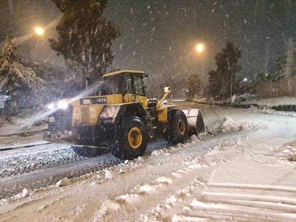 إغلاق طريق جرش باتجاه عجلون بسبب تراكم الثلوج