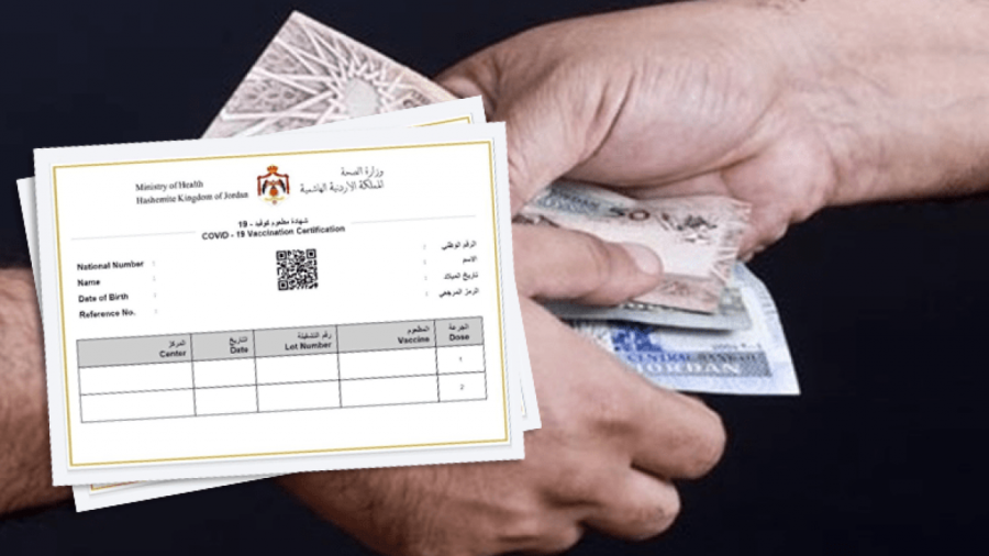 عجلون: تجرم شخصين بتهمة تزوير شهادة مطعوم كورونا