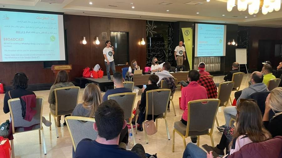 اجتماع رؤساء الفرق لسباق  أيلة للركض من البحر الميت  الى البحر  الأحمر