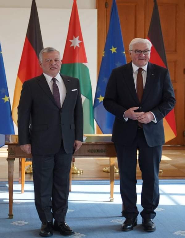 King meets German president in Berlin