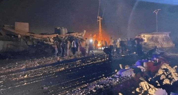 انفجار مستودع ذخيرة في صيدا لبنان