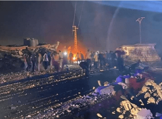 انفجار مستودع ذخيرة في صيدا لبنان