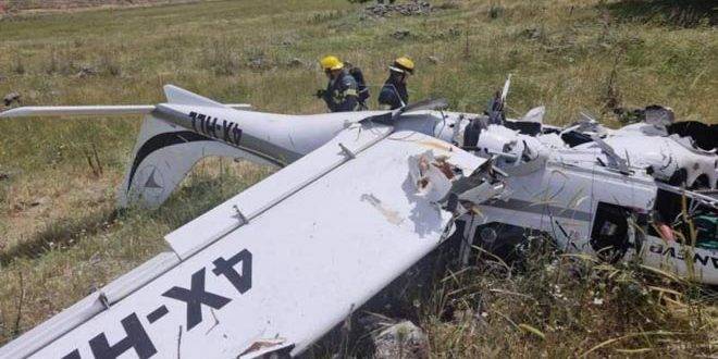 إصابة مستوطنين اثنين جراء تحطم طائرة شمال فلسطين المحتلة