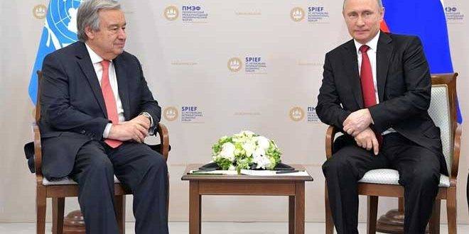 بوتين لغوتيريش: لا علاقة للجيش الروسي بما حدث في بوتشا الأوكرانية