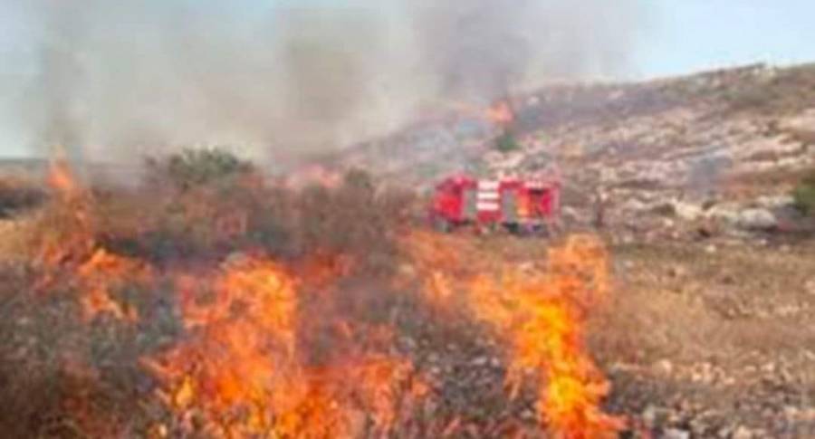 الدفاع المدني يسيطر على حريق لأعشاب جافة في منطقة زقلاب ويمنع انتشاره