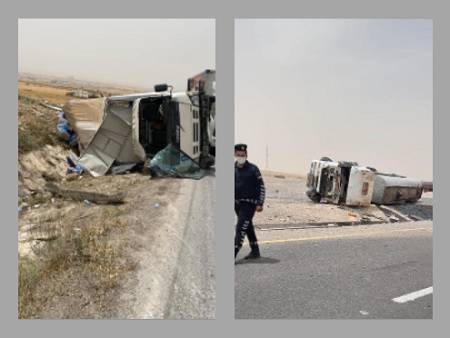 تدهور صهريج محروقات على طريق الحسا