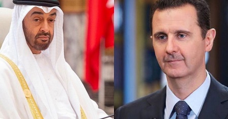 محمد بن زايد يتلقى هاتفيا تعازي الأسد