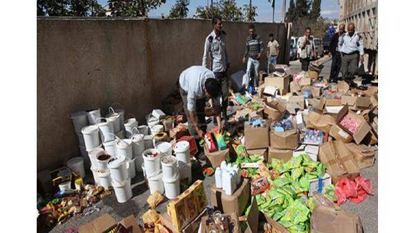 ضبط 10 أطنان مواد غذائية منتهية الصلاحية معدة لبيعها في أسواق اربد