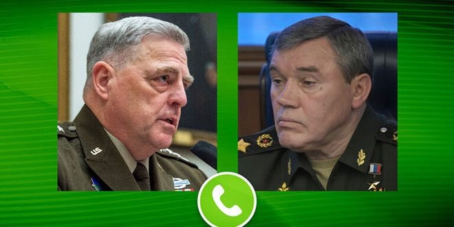 رئيسا الأركان الروسي والأمريكي يناقشان هاتفياً الوضع في أوكرانيا