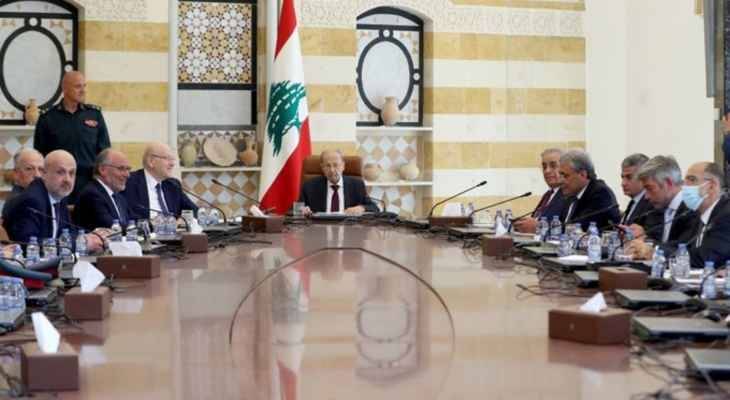 عون يطلب من ميقاتي وحكومته تصريف الاعمال حتى تشكيل حكومة جديدة