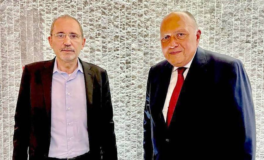 وزير الخارجية يلتقي نظيره المصري