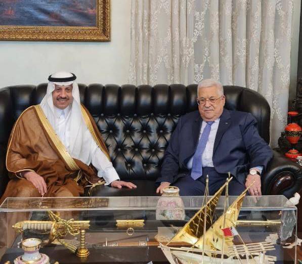 ‏السفير السعودي يلتقي  الرئيس الفلسطيني في عمان