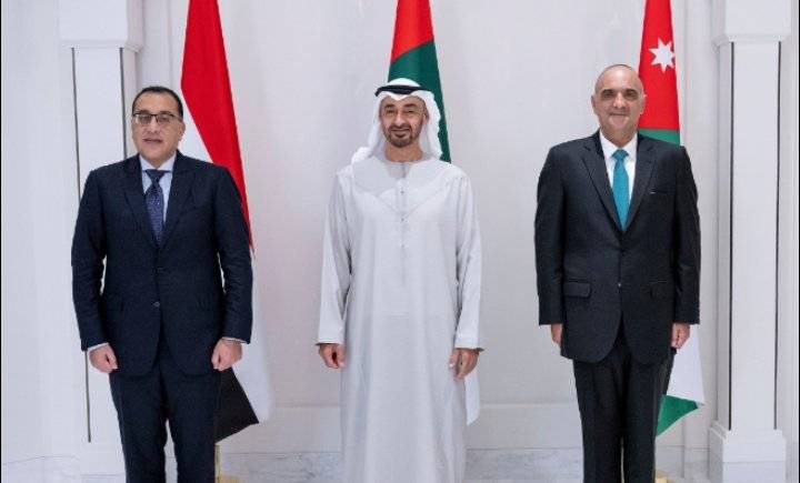 محمد بن زايد يستقبل وزراء مصر والأردن