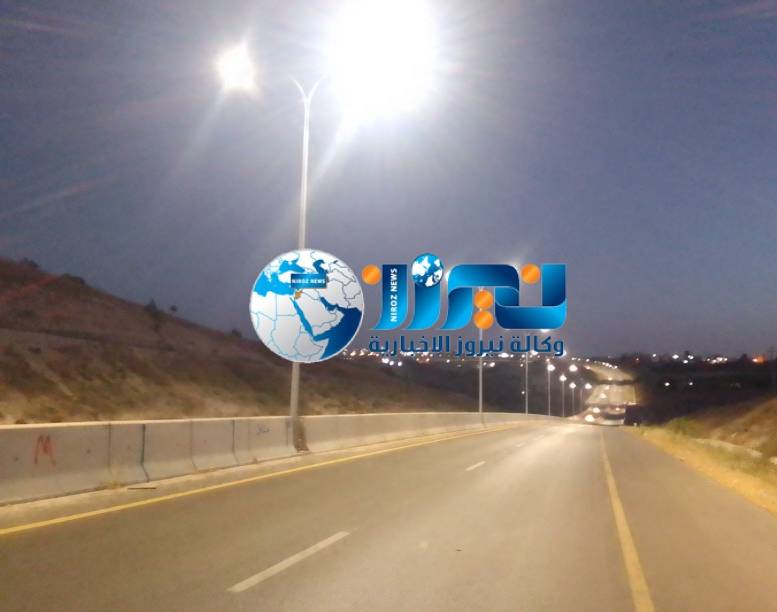 نيروز ترصد بعدستها إنارة أعمدة  الشوارع في  طريق  اربد الدائري ال 100..صور