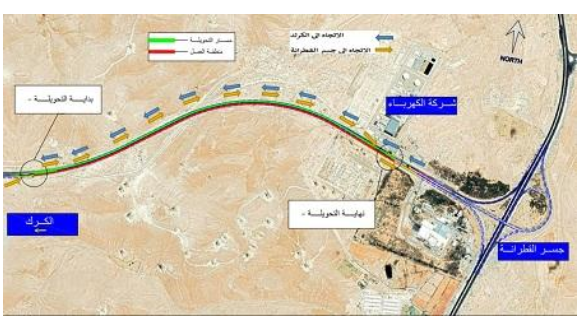 تحويلات مرورية على طريق الكرك  القطرانة