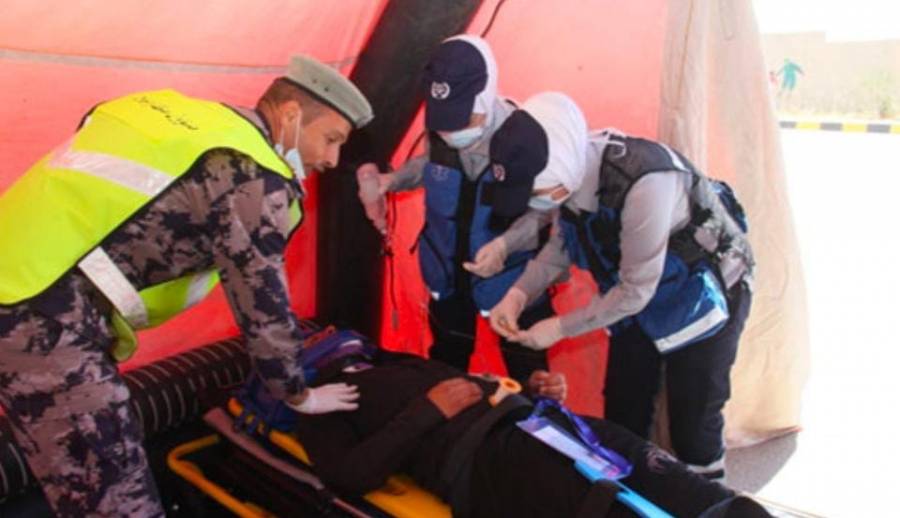الدفاع المدني ينفذ تمرينا وهميا بالتعاون مع مستشفى العبدلي في منطقة البوليفارد ولمدة ثلاثة ايام