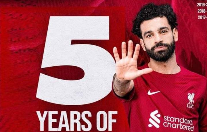 ليفربول يحتفل بمرور 5 سنوات على ضم صلاح