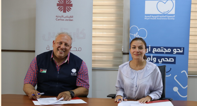 اتفاقية تعاون بين كاريتاس الأردن والملكية للتوعية الصحية