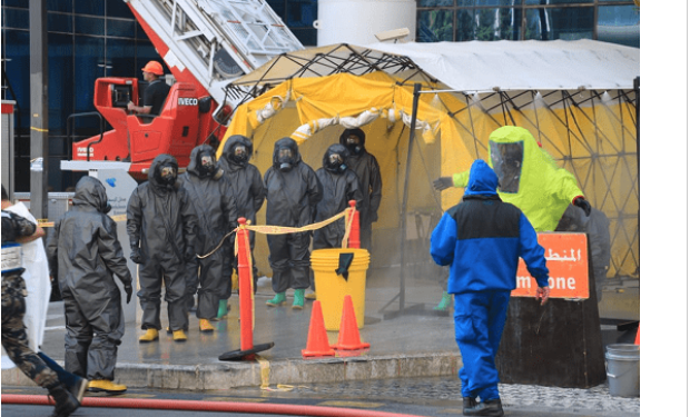 تمرين وهمي للامن على مبنى مستشفى العبدلي