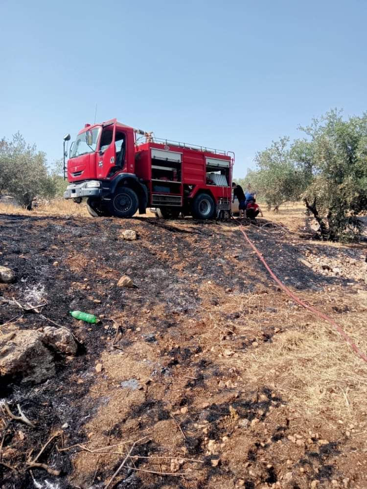 اخماد حريق أتى على 100 دونم في اربد