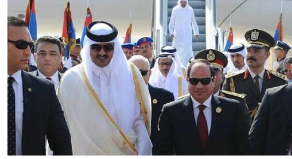 السيسي يستقبل الأمير تميم في قصر الاتحادية