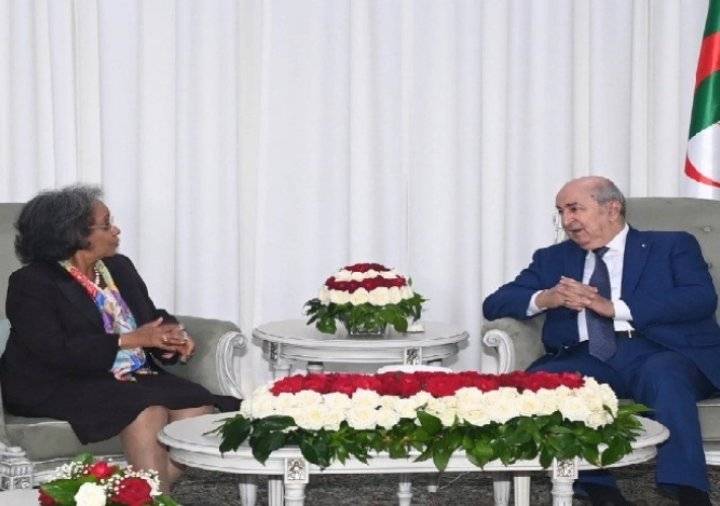 الرئيس الجزائري يستقبل نظيرته الإثيوبية ويعلن عن افتتاح خط جوي