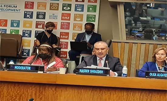 الشريدة للأمم المتحدة: اقتصادنا يواجه تحديات وتقدمنا بتقييم التنمية المستدامة