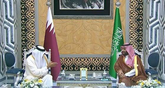 محمد بن سلمان يستقبل أمير قطر الشيخ تميم آل ثاني