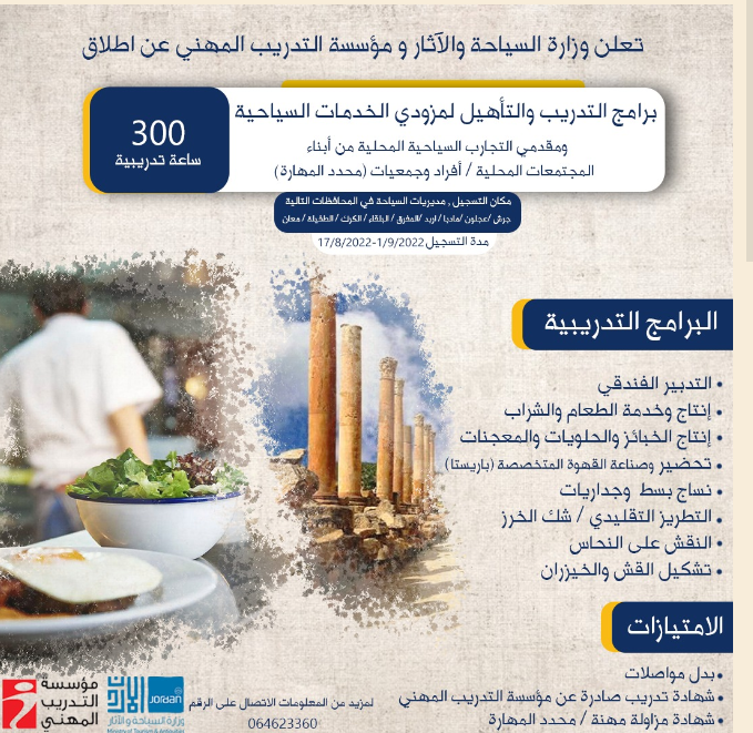 بدء التسجيل في برنامج رفع قدرات العاملين في القطاع السياحي