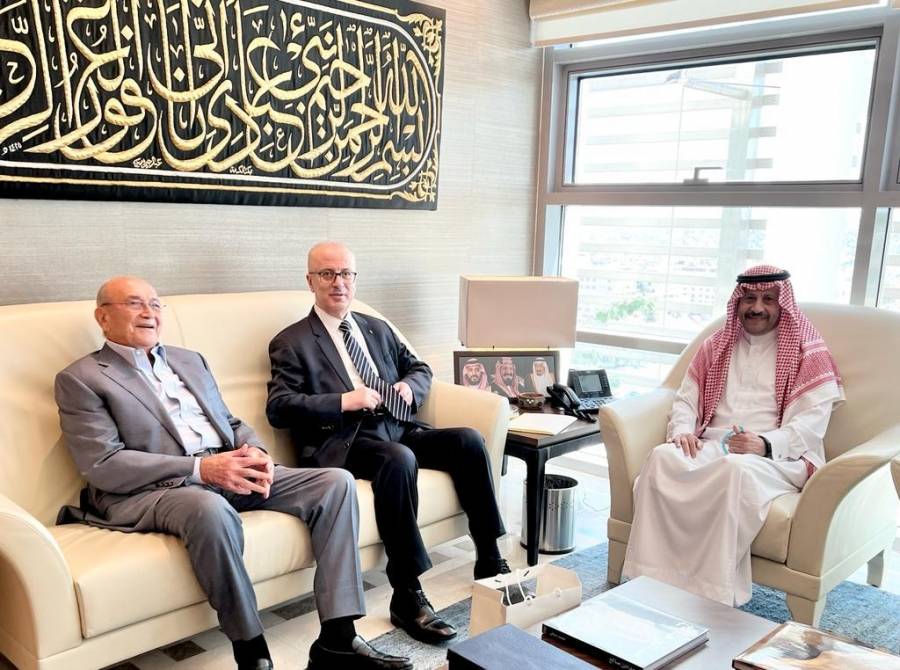 السديري يلتقي رئيس الوزراء  الفلسطيني السابق الدكتور رامي حمدلله،