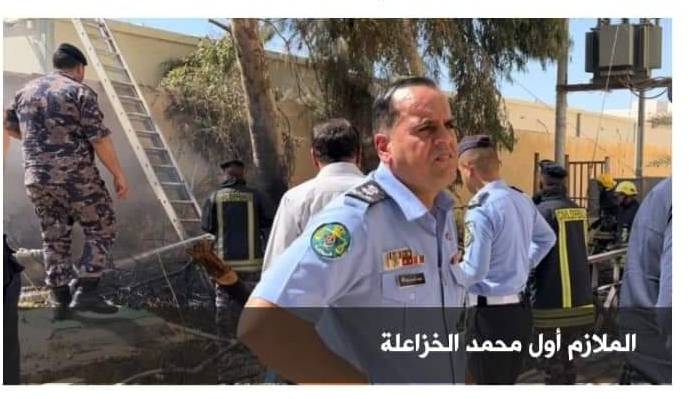 الملازم أول الخزاعلة يتمكن من إخلاء  مبنى اراضي ومساحة المفرق لإنقاذ المواطنين