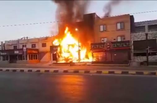 حريق محل تجاري في المفرق